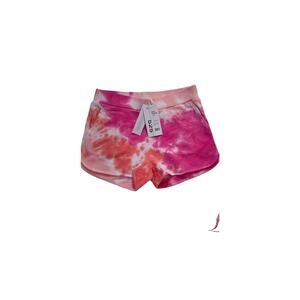 525 America Tie Dye Cotton Lounge Shorts Pink Coral Small